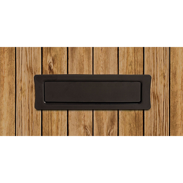 Flat Black Letter Plate on wooden door FB1085