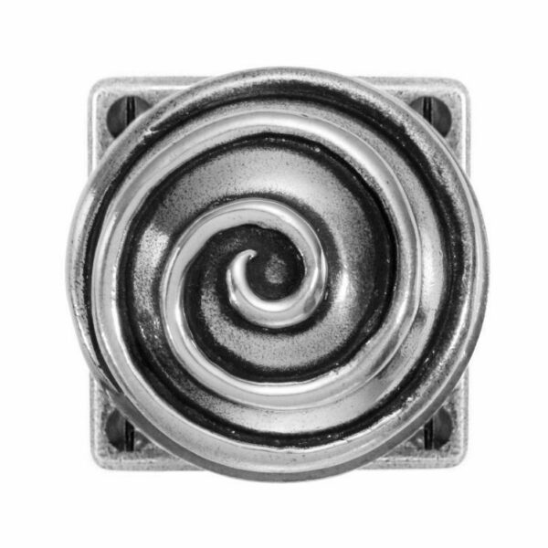 Swirl Door Knob on Square Rose FD079