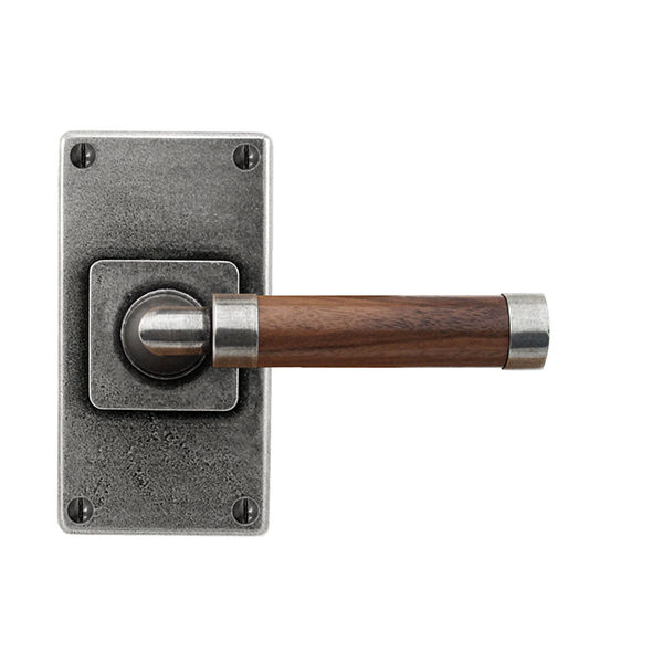Milton Jesmond Pewter and Walnut Door Handle on Backplate FD148
