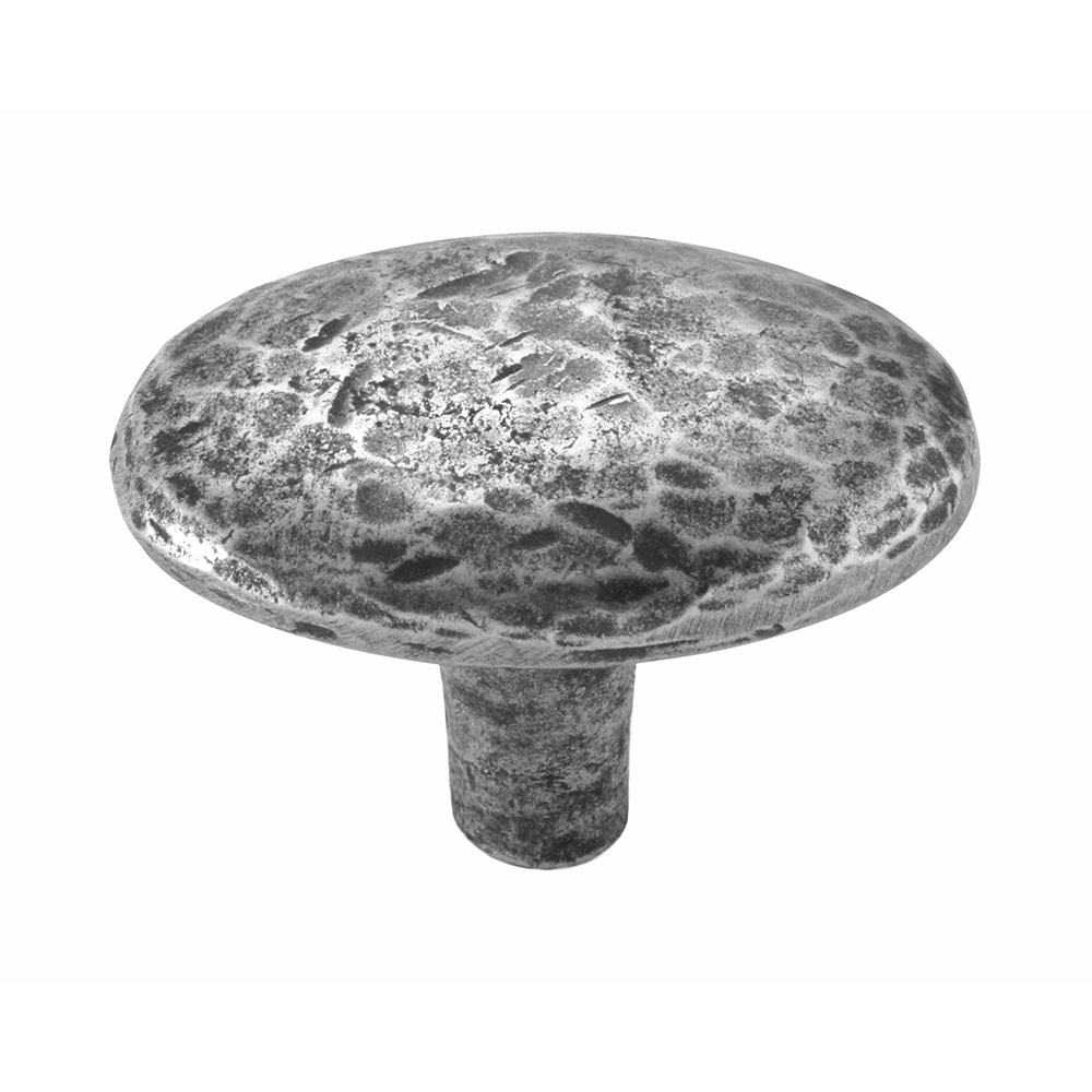 Hammered oval pewter cupboard knob