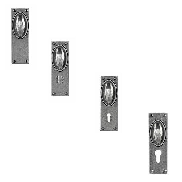 Oval pewter door knob
