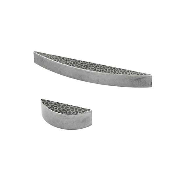 Hammered pewter cup handle