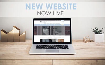 Laptop showing new website