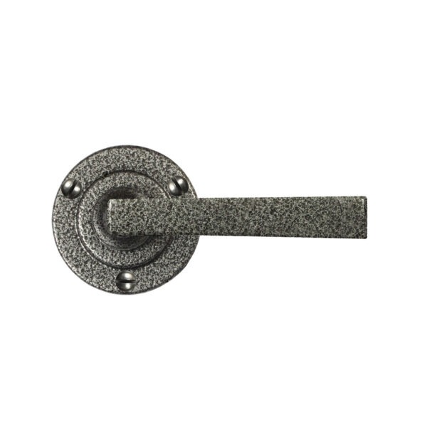 Arundel Door Handle on Round Rose - Forged Steel